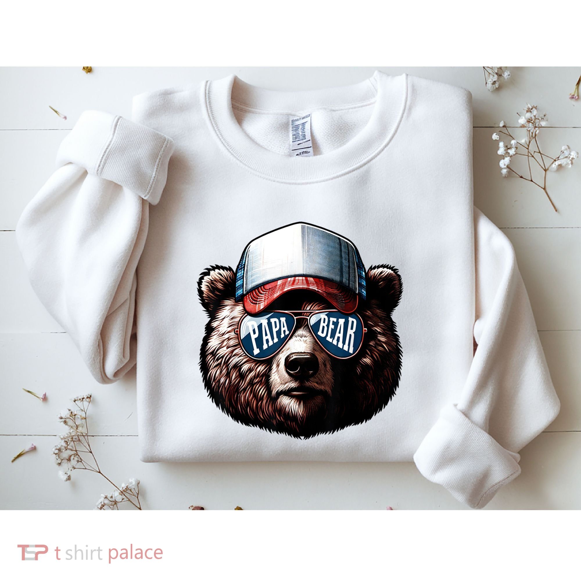 Papa Bear Face Fathers Day Daddy Bear Sweatshirt