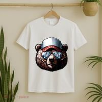 Papa Bear Face Fathers Day Daddy Bear T-Shirt thumb 2