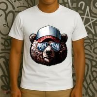 Papa Bear Face Fathers Day Daddy Bear T-Shirt thumb 3