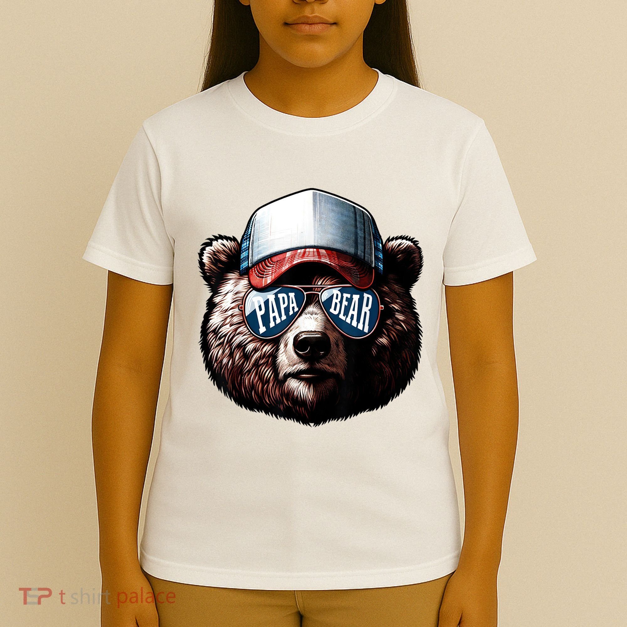 Papa Bear Face Fathers Day Daddy Bear T-Shirt
