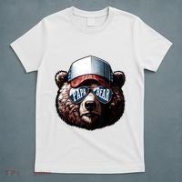 Papa Bear Face Fathers Day Daddy Bear T-Shirt thumb 5
