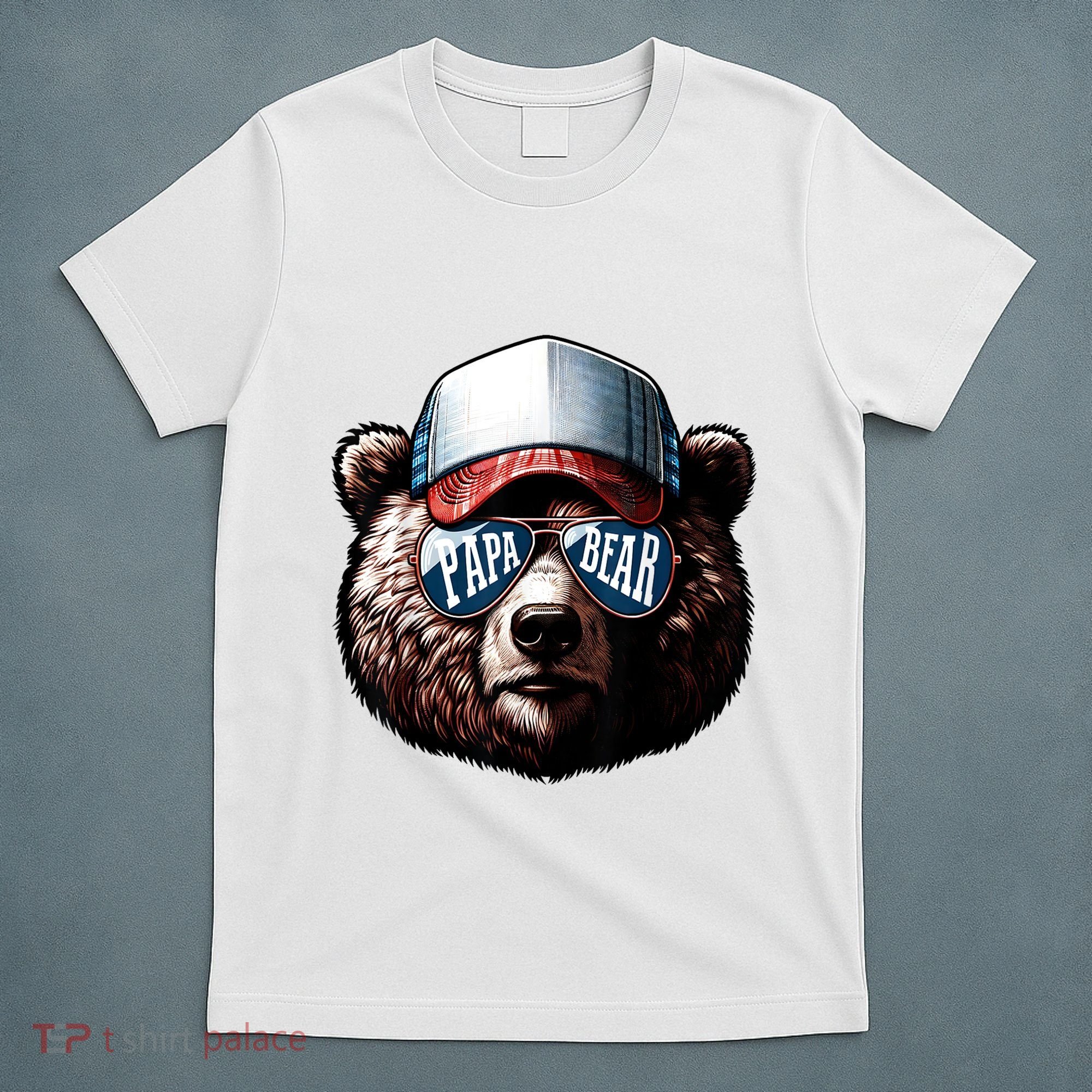 Papa Bear Face Fathers Day Daddy Bear T-Shirt
