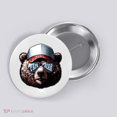 Papa Bear Face Fathers Day Daddy Bear Button