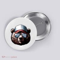 Papa Bear Face Fathers Day Daddy Bear Button thumb 0