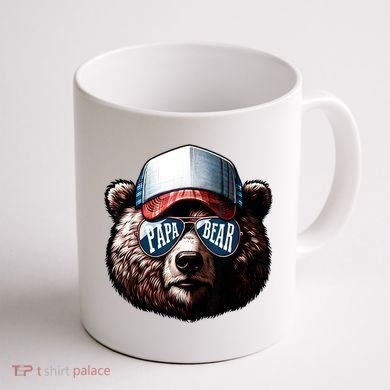 Papa Bear Face Fathers Day Daddy Bear Coffee Mug back