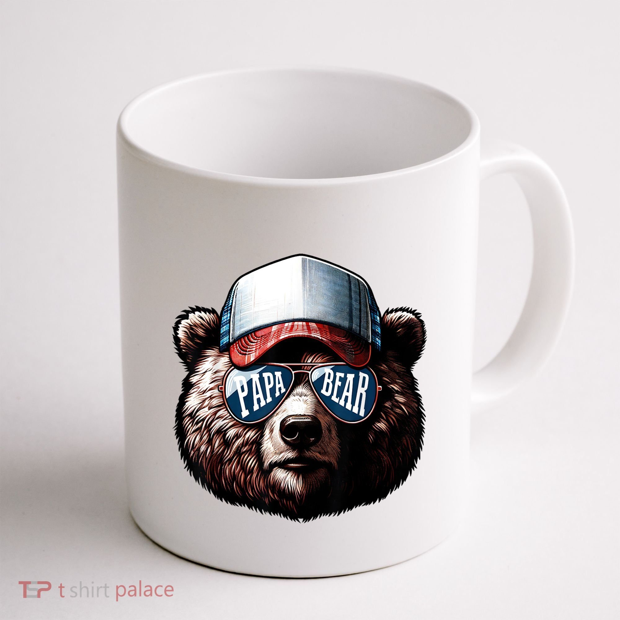 Papa Bear Face Fathers Day Daddy Bear Coffee Mug