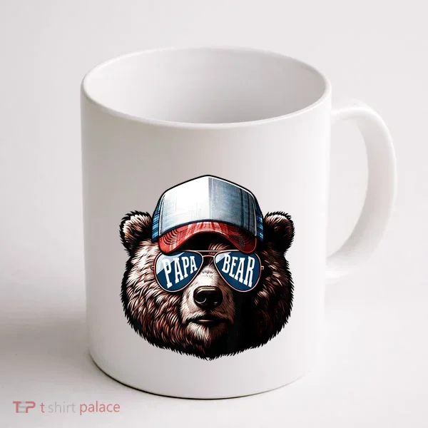 Papa Bear Face Fathers Day Daddy Bear Coffee Mug