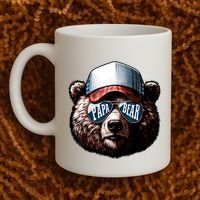 Papa Bear Face Fathers Day Daddy Bear Coffee Mug thumb 2