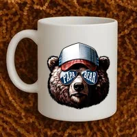 Papa Bear Face Fathers Day Daddy Bear Coffee Mug thumb 2