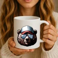 Papa Bear Face Fathers Day Daddy Bear Coffee Mug thumb 3