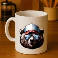Papa Bear Face Fathers Day Daddy Bear Coffee Mug thumb 4