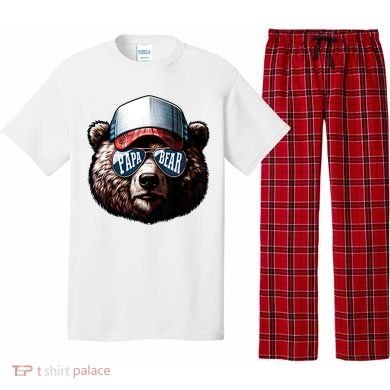 Papa Bear Face Fathers Day Daddy Bear Pajama Set