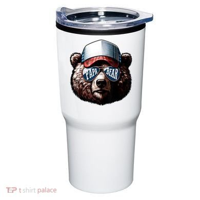 Papa Bear Face Fathers Day Daddy Bear Tumbler
