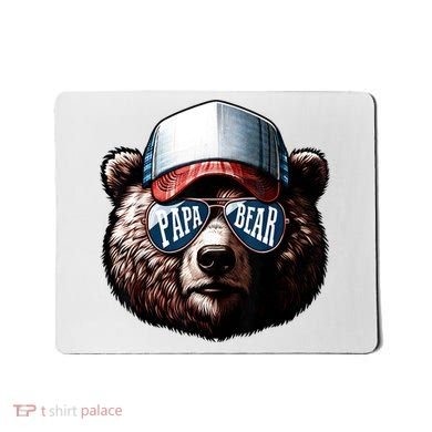 Papa Bear Face Fathers Day Daddy Bear Mousepad
