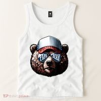 Papa Bear Face Fathers Day Daddy Bear Tank Top thumb 2