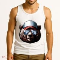 Papa Bear Face Fathers Day Daddy Bear Tank Top thumb 3