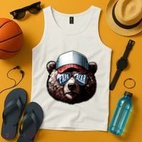 Papa Bear Face Fathers Day Daddy Bear Tank Top thumb 4