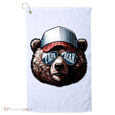 Papa Bear Face Fathers Day Daddy Bear Golf Towel