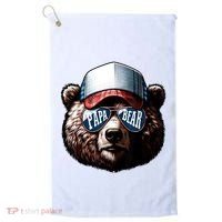 Papa Bear Face Fathers Day Daddy Bear Golf Towel thumb 0