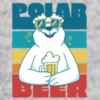 Polar Bear Funny Beer Lover Retro Sunset Long Sleeve Shirt thumb 2
