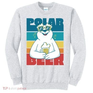 Polar Bear Funny Beer Lover Retro Sunset Sweatshirt