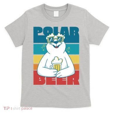 Polar Bear Funny Beer Lover Retro Sunset T-Shirt