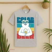 Polar Bear Funny Beer Lover Retro Sunset T-Shirt thumb 2
