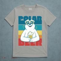 Polar Bear Funny Beer Lover Retro Sunset T-Shirt thumb 5
