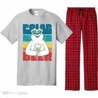 Polar Bear Funny Beer Lover Retro Sunset Pajama Set thumb 0