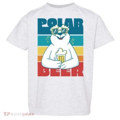 Polar Bear Funny Beer Lover Retro Sunset Toddler T-Shirt