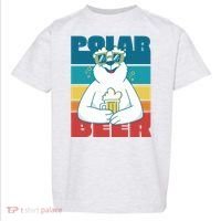 Polar Bear Funny Beer Lover Retro Sunset Toddler T-Shirt thumb 0