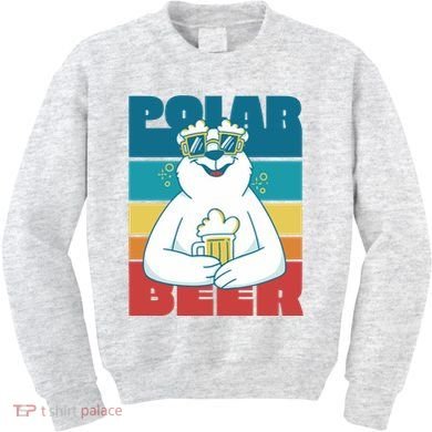 Polar Bear Funny Beer Lover Retro Sunset Kids Sweatshirt