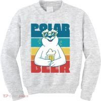 Polar Bear Funny Beer Lover Retro Sunset Kids Sweatshirt thumb 0