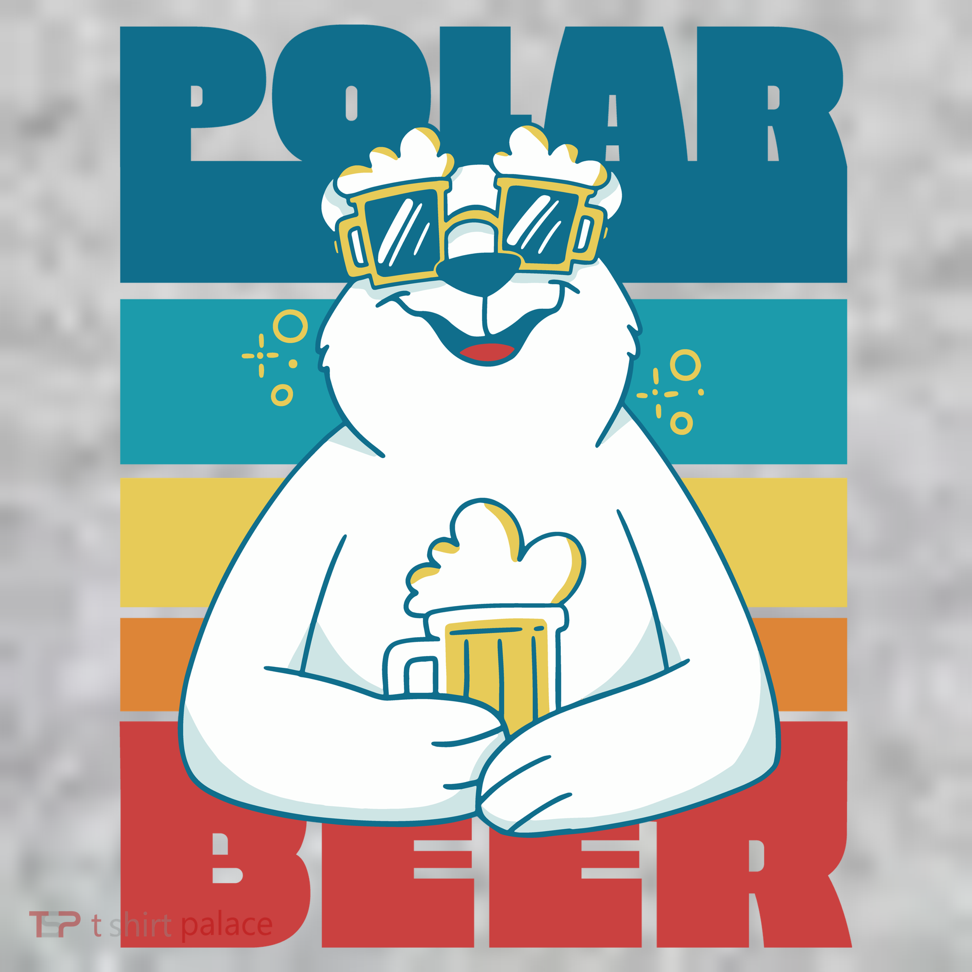 Polar Bear Funny Beer Lover Retro Sunset Kids Sweatshirt