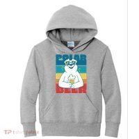 Polar Bear Funny Beer Lover Retro Sunset Kids Hoodie thumb 0