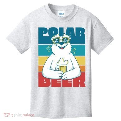 Polar Bear Funny Beer Lover Retro Sunset Kids T-Shirt