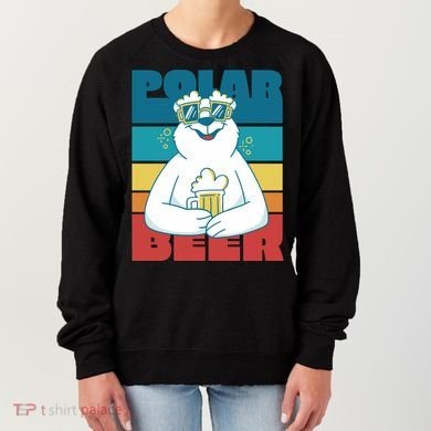 Polar Bear Funny Beer Lover Retro Sunset Women's Sweatshirt