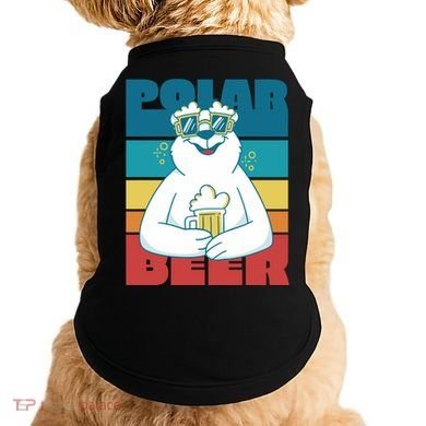 Polar Bear Funny Beer Lover Retro Sunset Doggie Tank