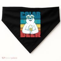 Polar Bear Funny Beer Lover Retro Sunset USA-Made Doggie Bandana thumb 0
