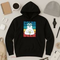 Polar Bear Funny Beer Lover Retro Sunset Hoodie thumb 3