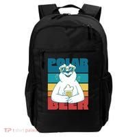 Polar Bear Funny Beer Lover Retro Sunset Backpack thumb 0
