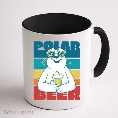 Polar Bear Funny Beer Lover Retro Sunset Coffee Mug back
