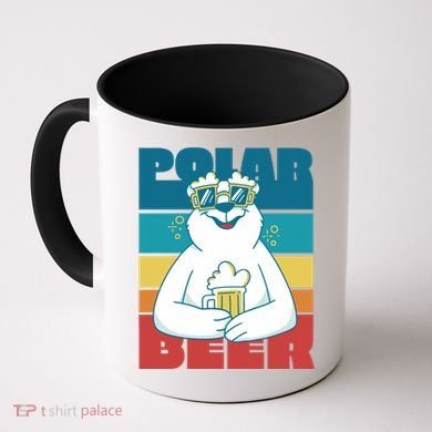 Polar Bear Funny Beer Lover Retro Sunset Coffee Mug