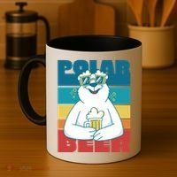 Polar Bear Funny Beer Lover Retro Sunset Coffee Mug thumb 4