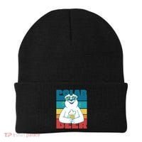Polar Bear Funny Beer Lover Retro Sunset Beanie thumb 0