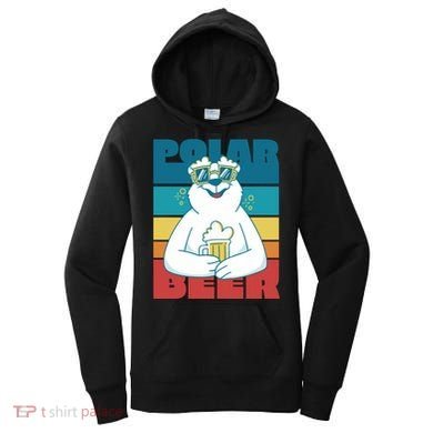 Polar Bear Funny Beer Lover Retro Sunset Women's Hoodie