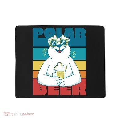 Polar Bear Funny Beer Lover Retro Sunset Mousepad