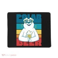 Polar Bear Funny Beer Lover Retro Sunset Mousepad thumb 0