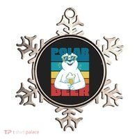 Polar Bear Funny Beer Lover Retro Sunset Ornament thumb 0