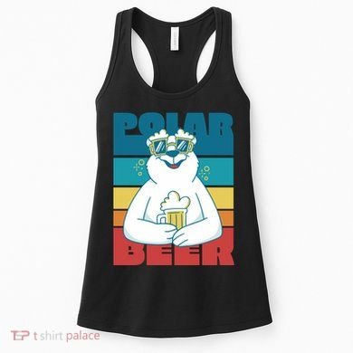 Polar Bear Funny Beer Lover Retro Sunset Women's Tank Top